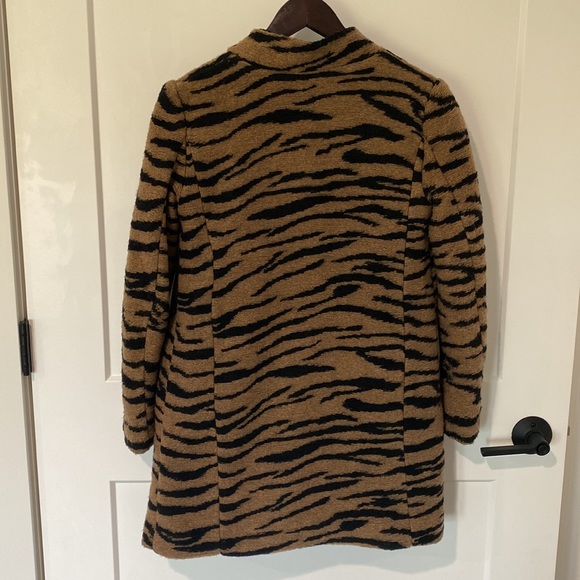Stradivarius Brown Zebra Print Coat - Picture 8 of 15